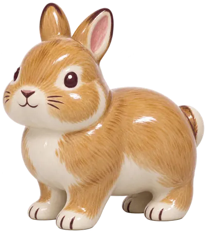 Lapin nain de couleur, figurine en faïence de FermeVallée