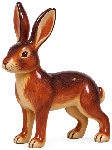 Lièvre belge, figurine en faïence de FermeVallée