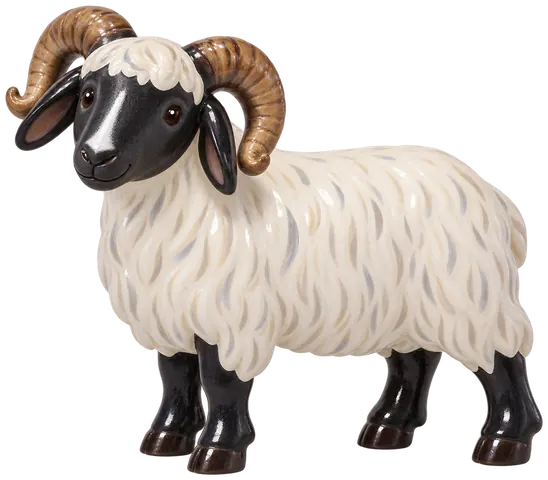 Manech tête noire, figurine en faïence de FermeVallée