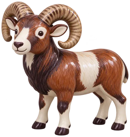 Mouflon corse, figurine en faïence de FermeVallée
