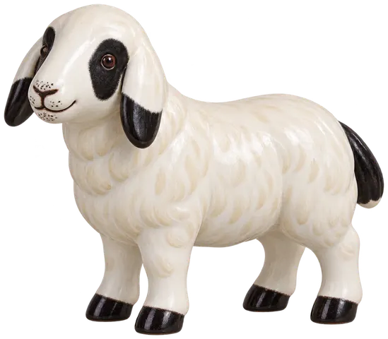 Mouton à lunettes de Carinthie, figurine en faïence de FermeVallée