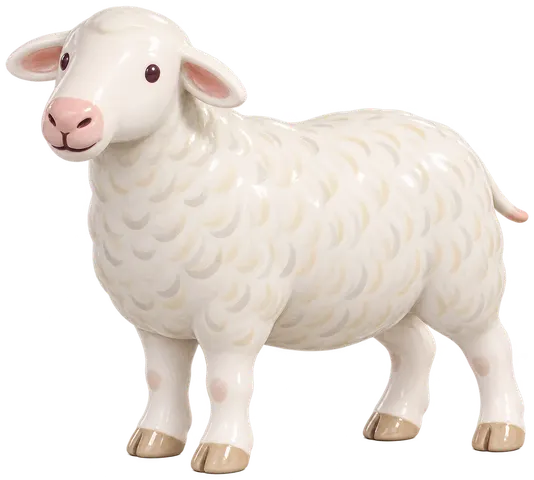 Mouton de Frise orientale, figurine en faïence de FermeVallée
