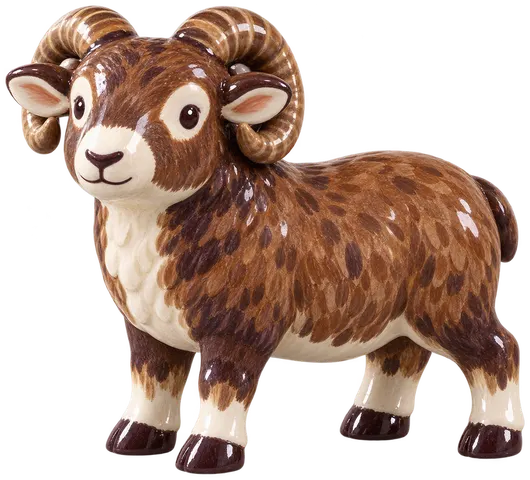 Mouton de Soay, figurine en faïence de FermeVallée