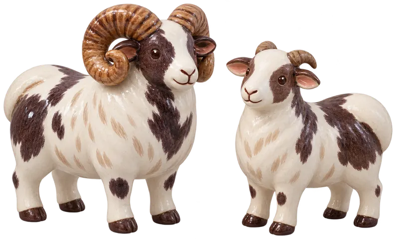 Mouton han à queue courte, figurine en faïence de FermeVallée