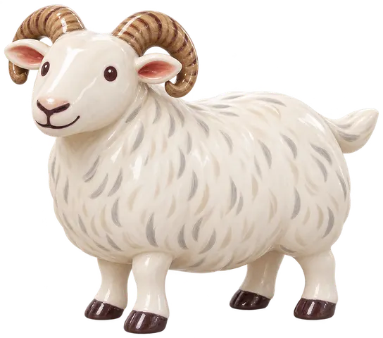 Mouton islandais, figurine en faïence de FermeVallée