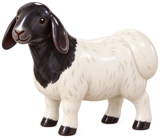 Persan à tête noire, figurine en faïence de FermeVallée