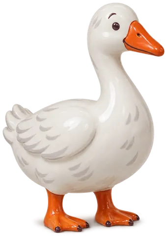 Oie blanche du Poitou, figurine en faïence de FermeVallée