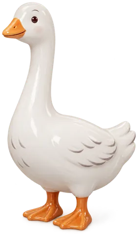 Oie d’Emden, figurine en faïence de FermeVallée