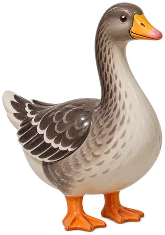 Oie grise de Padoue, figurine en faïence de FermeVallée