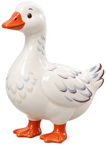 Oie italienne, figurine en faïence de FermeVallée
