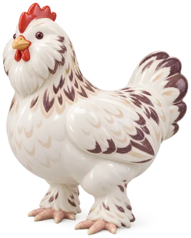 Faverolles allemande, figurine en faïence de FermeVallée