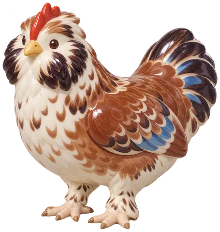 Faverolles française, figurine en faïence de FermeVallée
