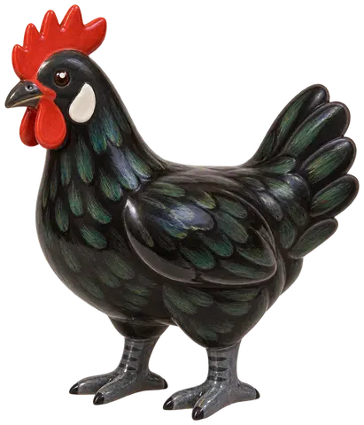 Poule Castillane, figurine en faïence de FermeVallée