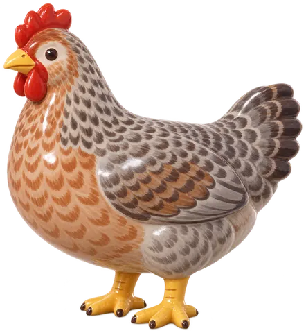 Poule de Bielefeld, figurine en faïence de FermeVallée
