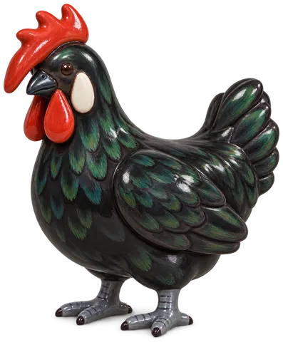 Poule de Choumen, figurine en faïence de FermeVallée