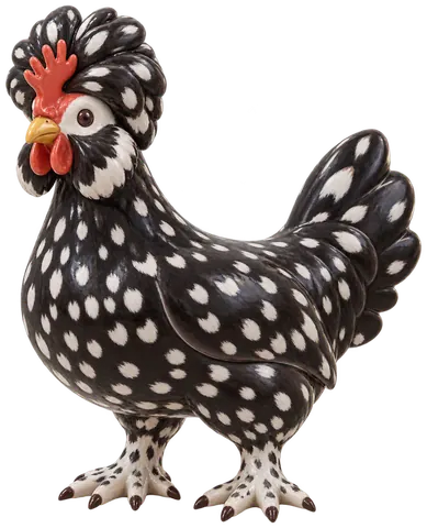 Poule de Houdan, figurine en faïence de FermeVallée