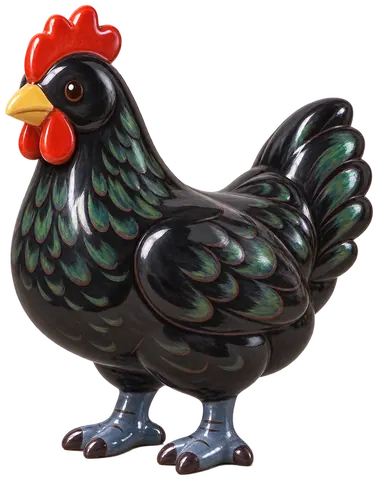Poule de Janzé, figurine en faïence de FermeVallée