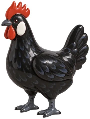 Poule de Minorque, figurine en faïence de FermeVallée