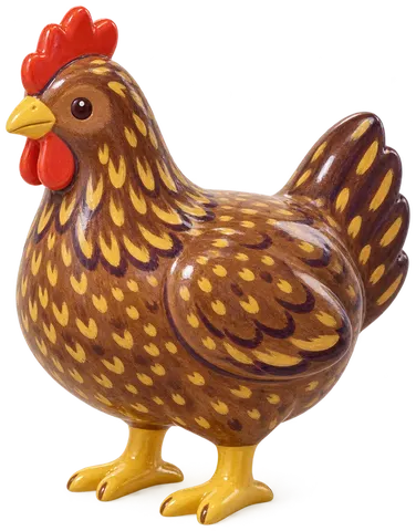 Poule de Norvège, figurine en faïence de FermeVallée