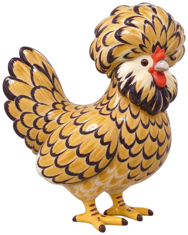 Poule de Padoue, figurine en faïence de FermeVallée