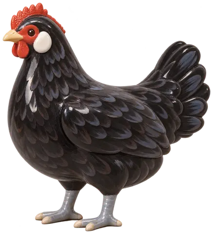 Poule de Rhénanie, figurine en faïence de FermeVallée
