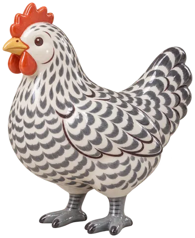 Poule de Westphalie, figurine en faïence de FermeVallée