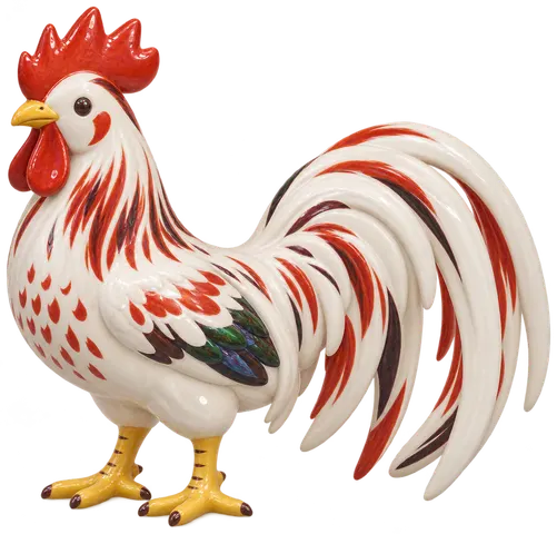Poule de Yokohama, figurine en faïence de FermeVallée