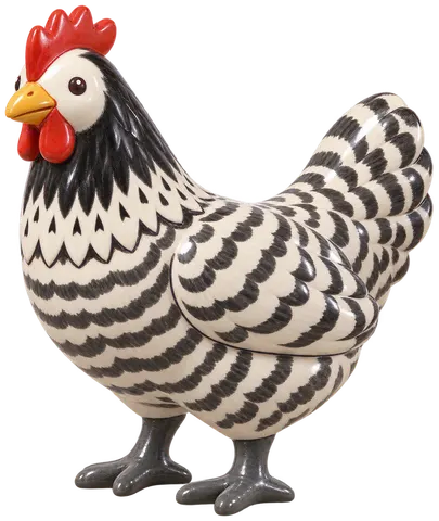 Poule de Zottegem, figurine en faïence de FermeVallée