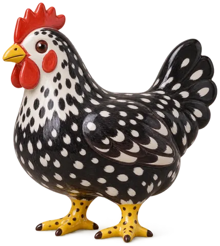 Poule des Asturies, figurine en faïence de FermeVallée