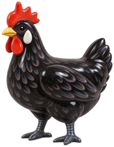 Poule du Valdarno, figurine en faïence de FermeVallée