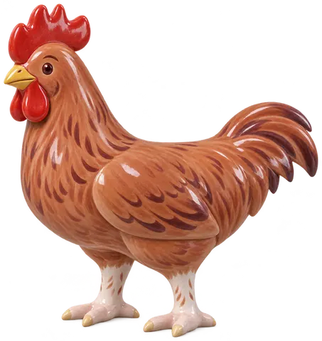 Poule meusienne, figurine en faïence de FermeVallée