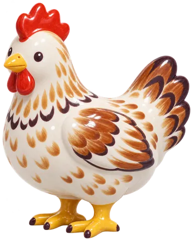 Poule naine, figurine en faïence de FermeVallée