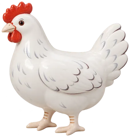 Poule suisse, figurine en faïence de FermeVallée