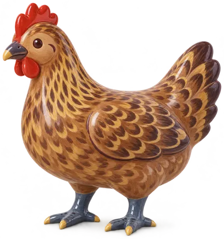 Poule Tchèque, figurine en faïence de FermeVallée