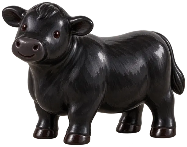Aberdeen Angus, figurine en faïence de FermeVallée