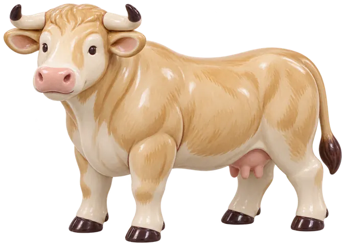 Blonde d’Aquitaine, figurine en faïence de FermeVallée