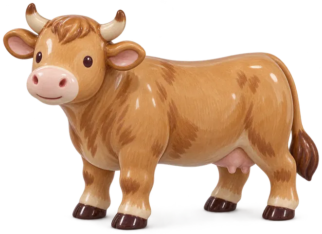 Gelbvieh, figurine en faïence de FermeVallée