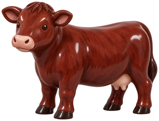 Red Poll, figurine en faïence de FermeVallée