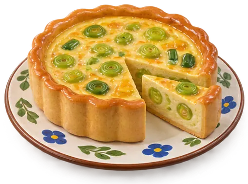 Quiche aux poireaux, figurine de la ferme