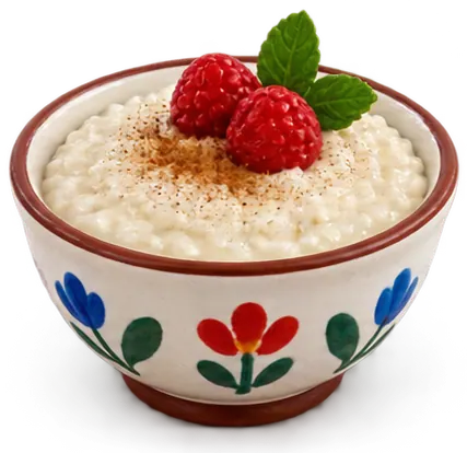 Riz au lait à la vanille, figurine de la ferme