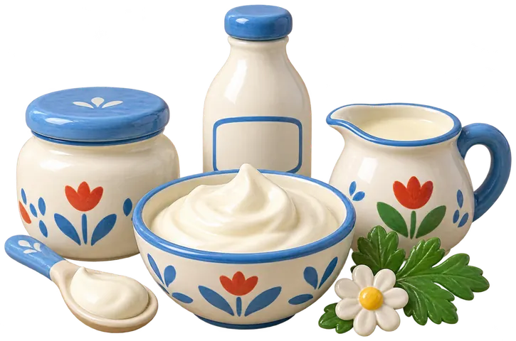 Crème fraîche, figurine en faïence de FermeVallée