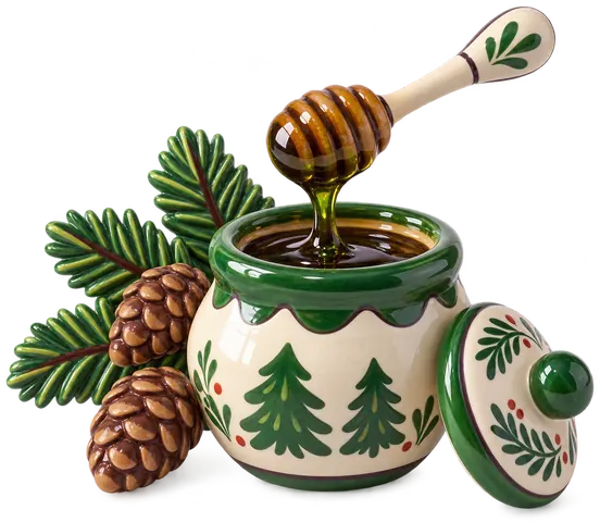 Miel de sapin des Vosges, figurine en faïence de FermeVallée