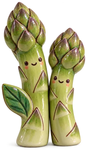 Asperge verte de Lauris, figurine en faïence de FermeVallée