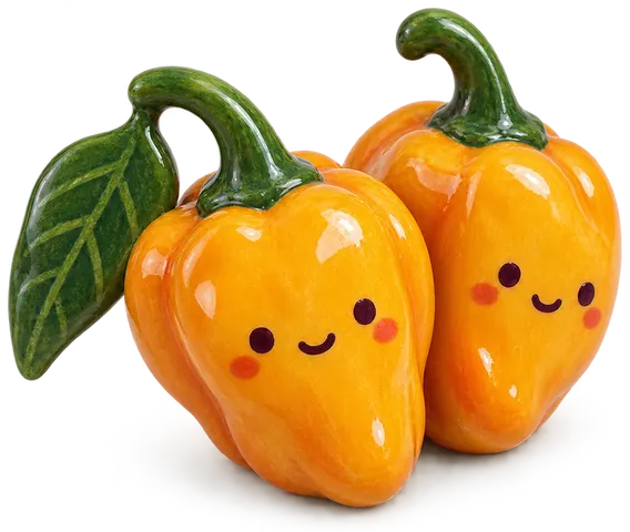 Piment datil, figurine en faïence de FermeVallée