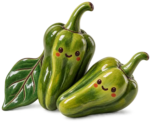 Piment de Padrón, figurine en faïence de FermeVallée