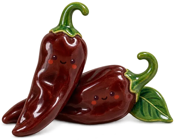 Piment guajillo, figurine en faïence de FermeVallée