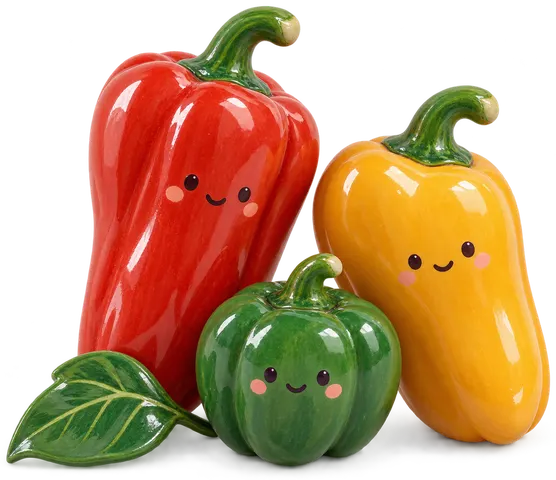 Piment végétarien, figurine en faïence de FermeVallée