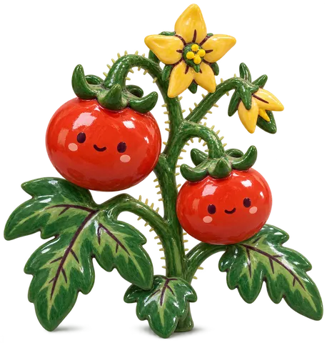 Tomate cerise, figurine en faïence de FermeVallée