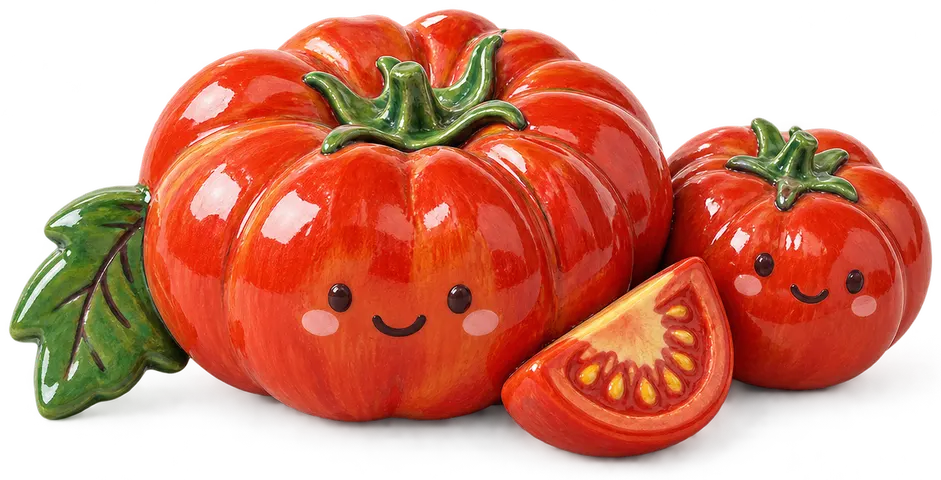 Tomate Marmande, figurine en faïence de FermeVallée