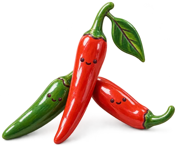 Chile de árbol, figurine en faïence de FermeVallée